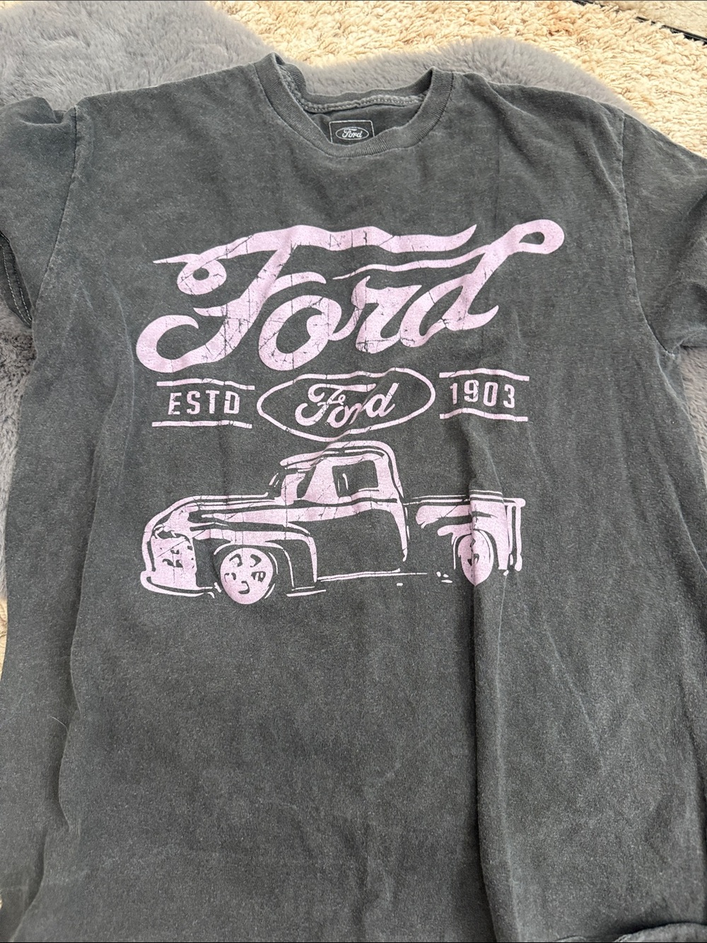 Ford Black Tee with Pink Truck Graphic